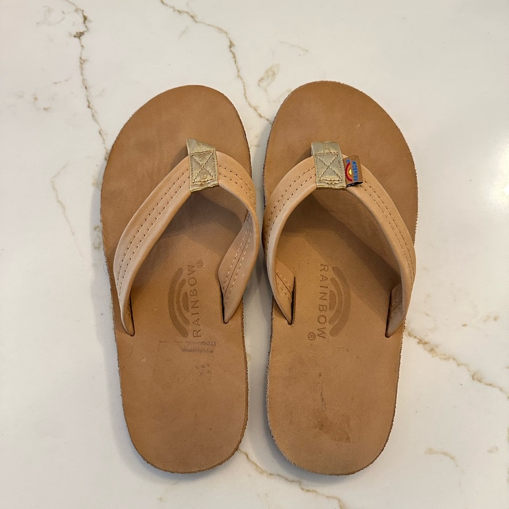 Rainbow Sandals Tan Flip Flops